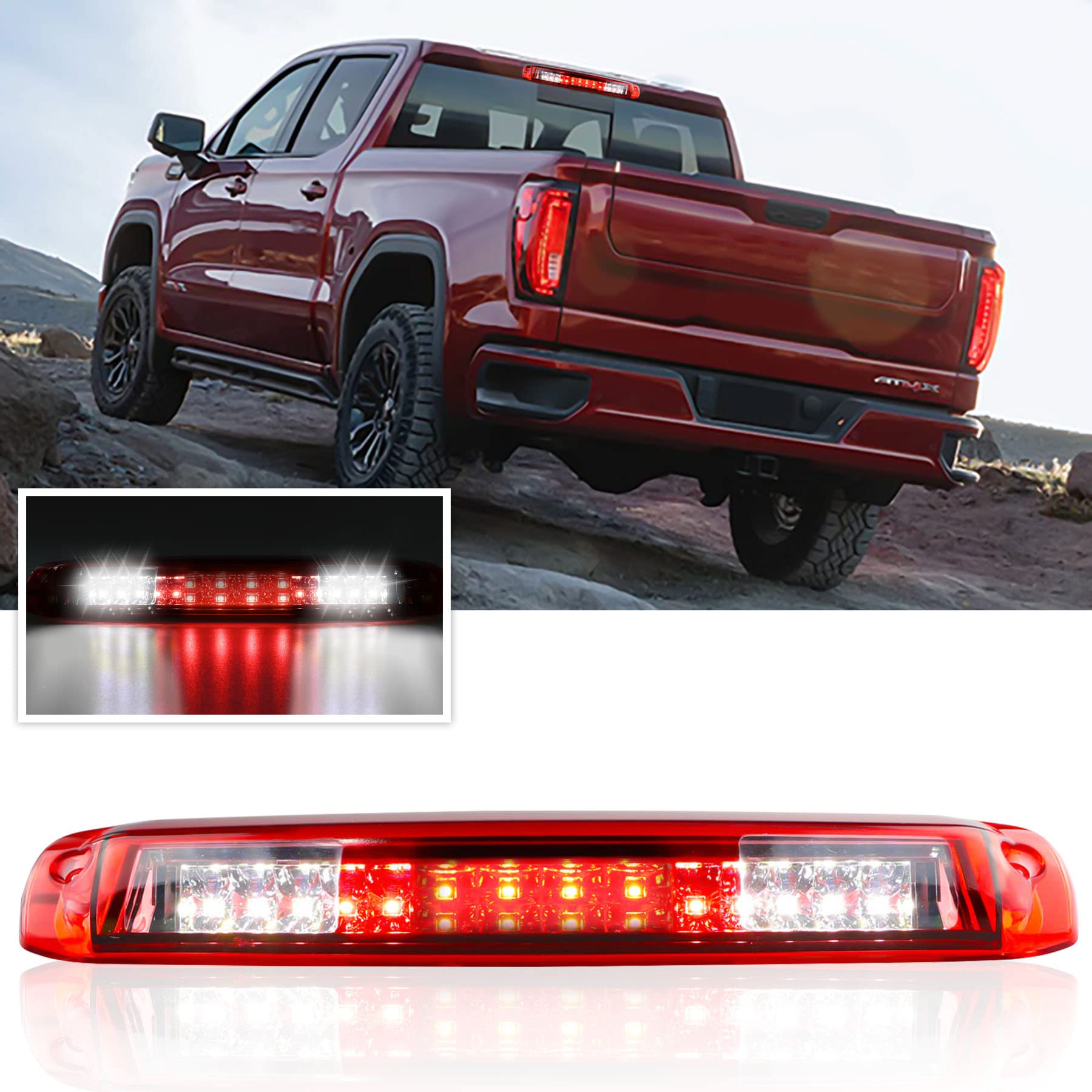 Bomusou For 1999 2007 Chevrolet Silveradogmc Sierra 1500 2500 3500Hd Classic, Led Third 3Rd Brake Light Rear Cargo Lamp Assembly
